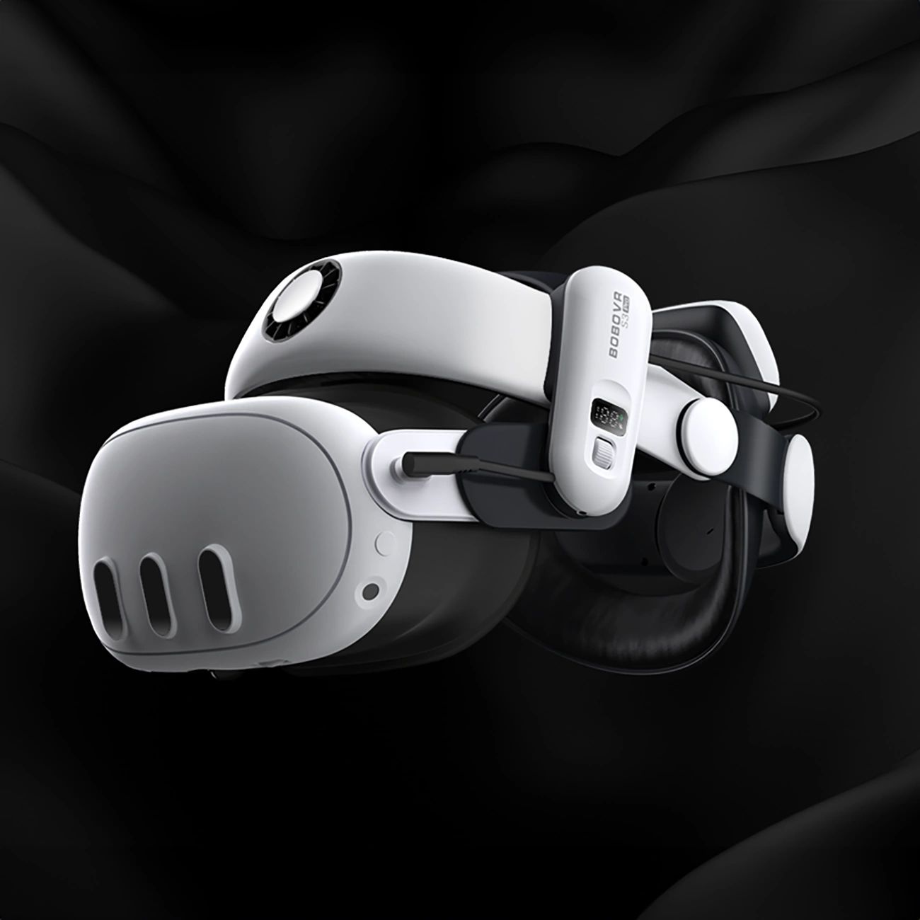 BoboVR S3 Pro tehermentesítő pánt Meta Quest 3 VR szemüveghez + B100 külső akkumulátor - fehér és fekete-10