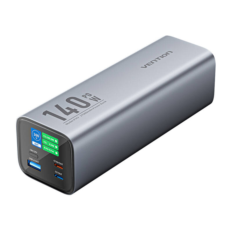 Powerbank Vention LED kijelző 27000mAh 140W FHVH0 (szürke)-1