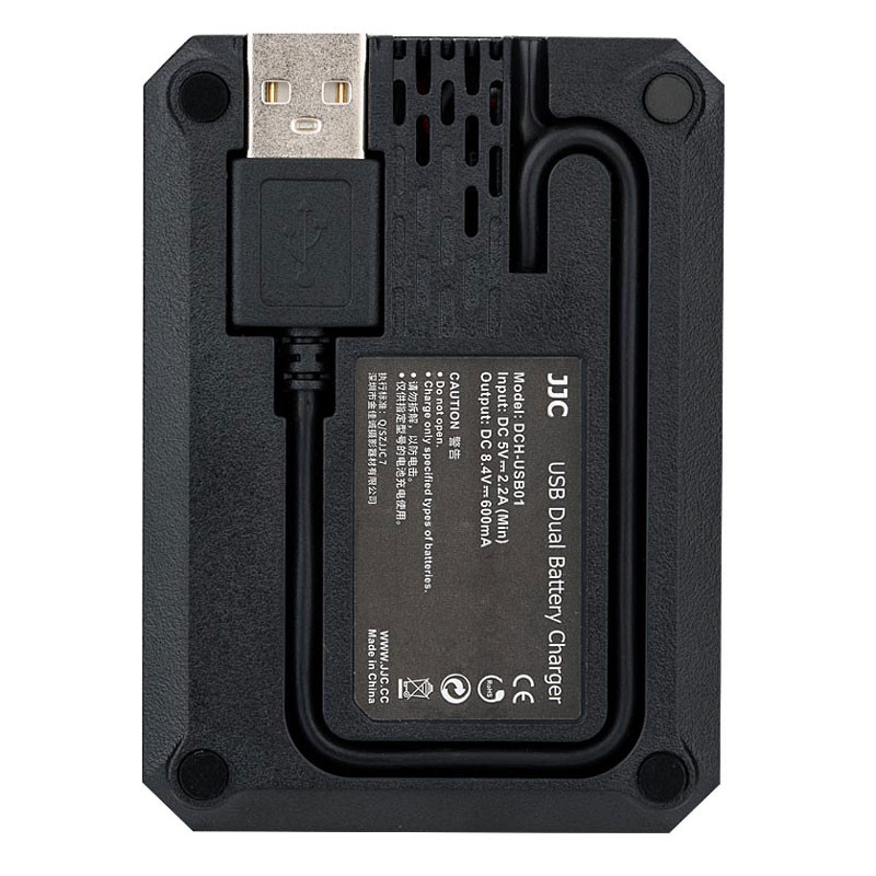 JJC DCH-BLS5UE USB Dual akkumulátor töltő Olympus BLS-1/5/50-hez-2
