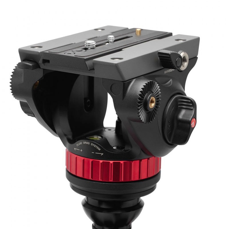 Manfrotto 502 fluid videó fej lapos alappal + 055 videó karbon állvány-1
