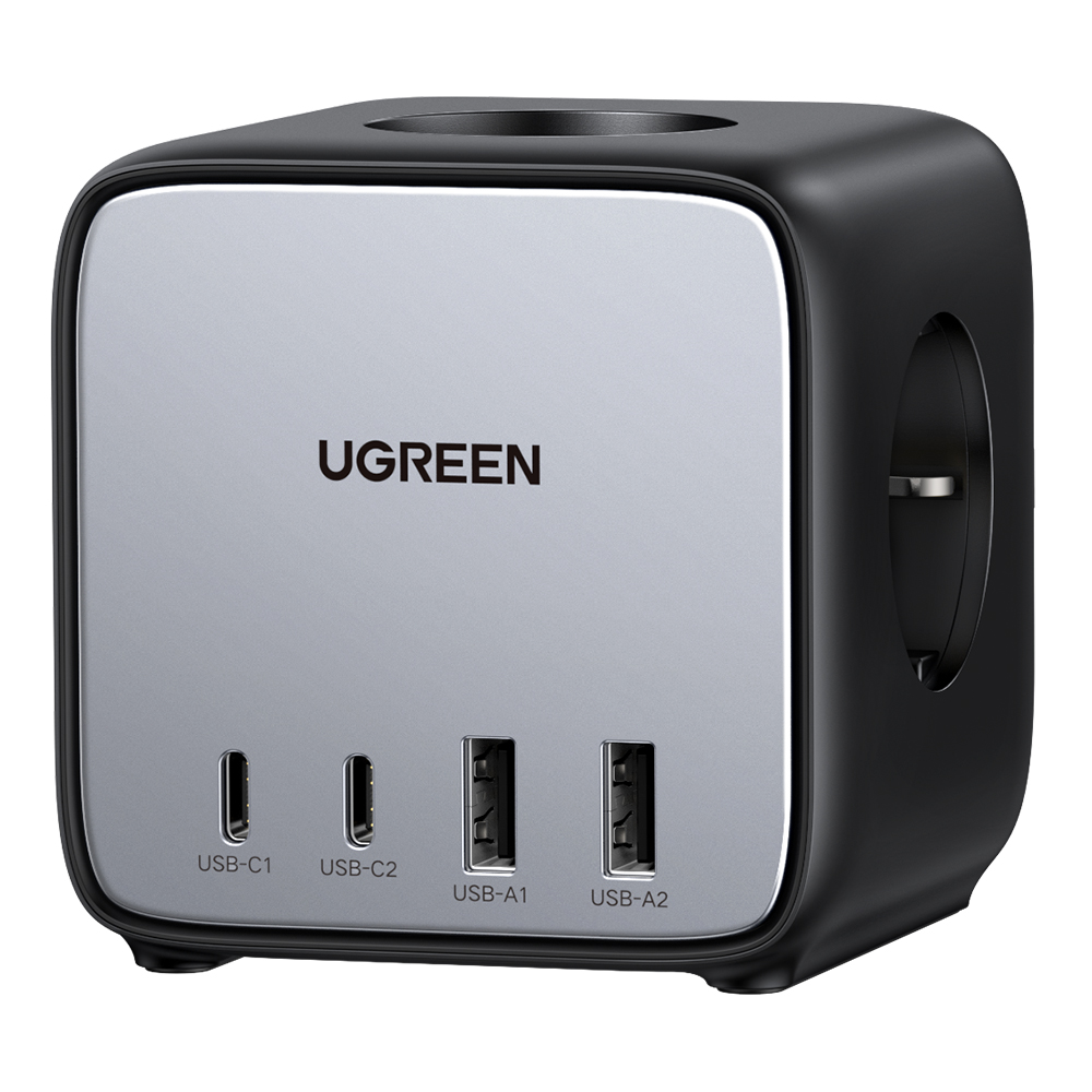 Ugreen - elosztó, fali töltő DigiNest Cube 7 az 1-ben CD268 (60113) - GaN, 2x USB-C, 2x USB, 3x AC, 2990W, 13A, PD65W - Fekete-15