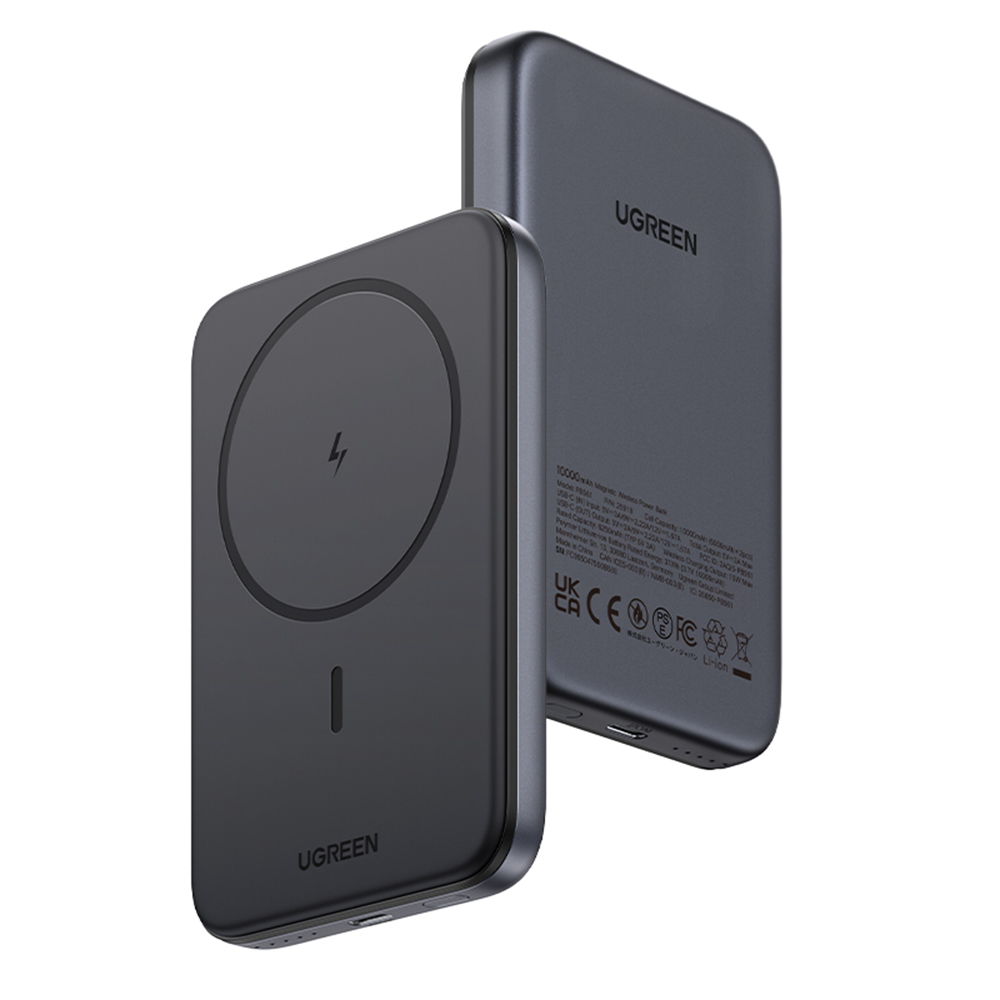 Ugreen - Vezeték nélküli Power Bank PB561 (25919) - MagSafe, Gyors töltés, 10000mAh, Type-C, PD20W, 5V/3A - Szürke-0