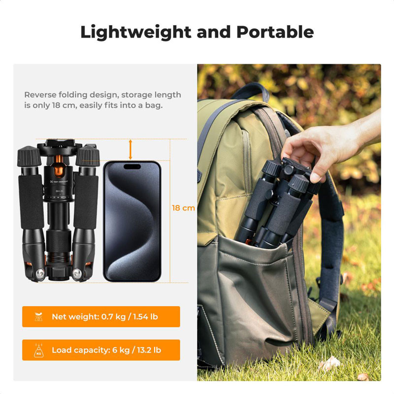 K&F Concept Mini Tripod, gömbfejjel-1