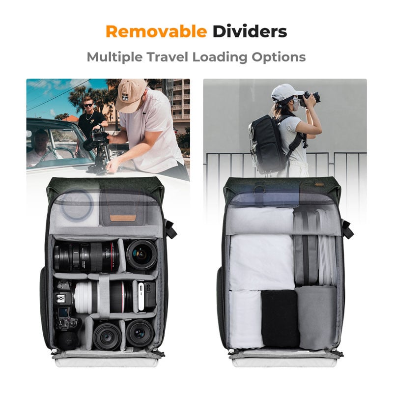 K&F Concept 20L Urban Wander 02 hátizsák (Sötétszürke)-3