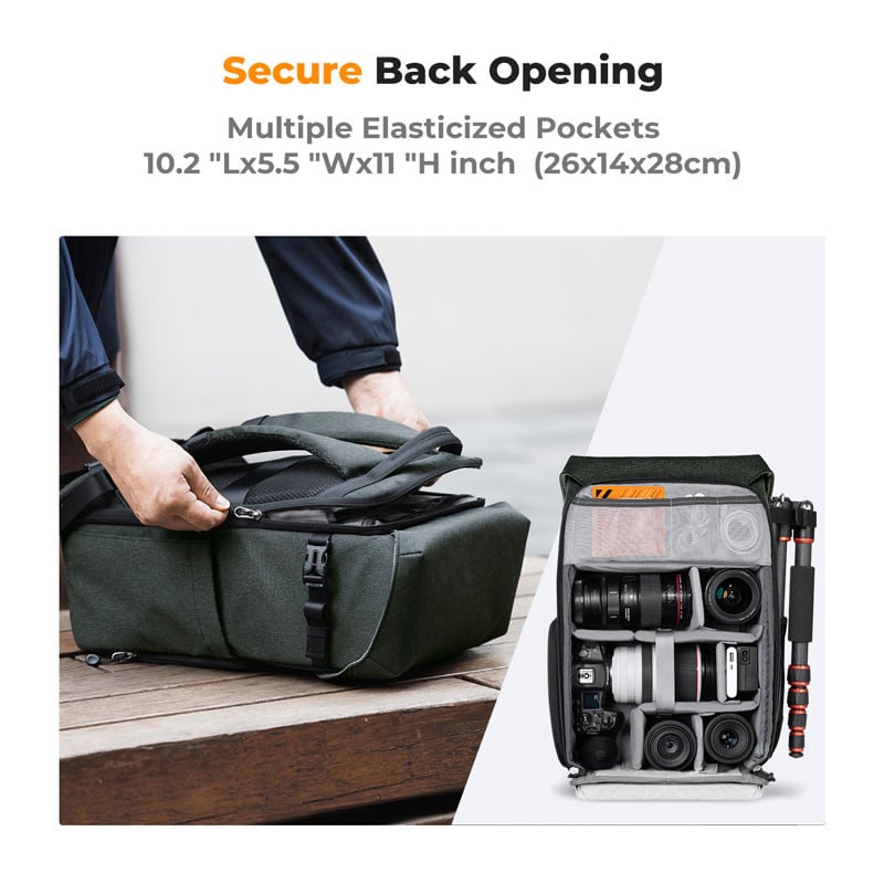 K&F Concept 20L Urban Wander 02 hátizsák (Sötétszürke)-4