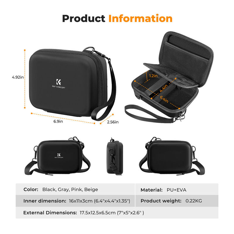 K&F Concept 1L Urban Wander 07 Sling táska (Fekete)-4