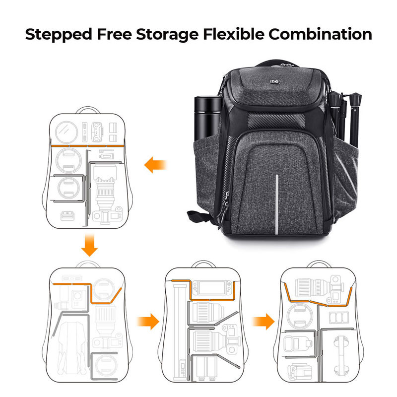 K&F Concept 25L Star Wander 02 hátizsák (szürke)-2