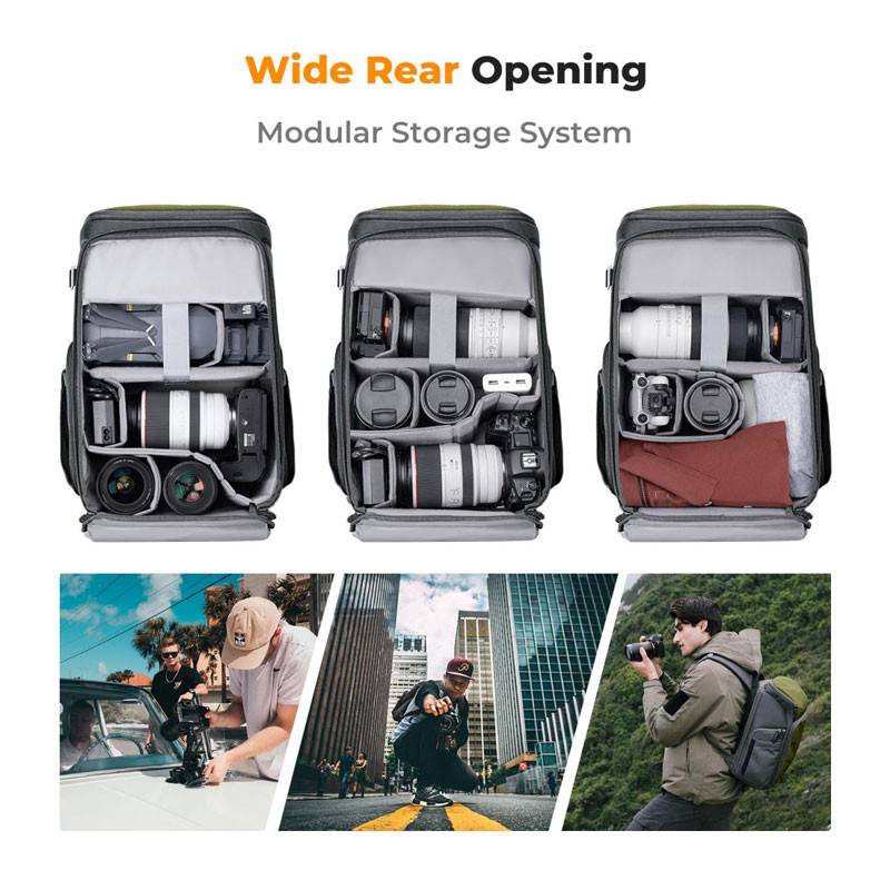 K&F Concept 25L Nature Wander 01 hátizsák (Zöld)-1