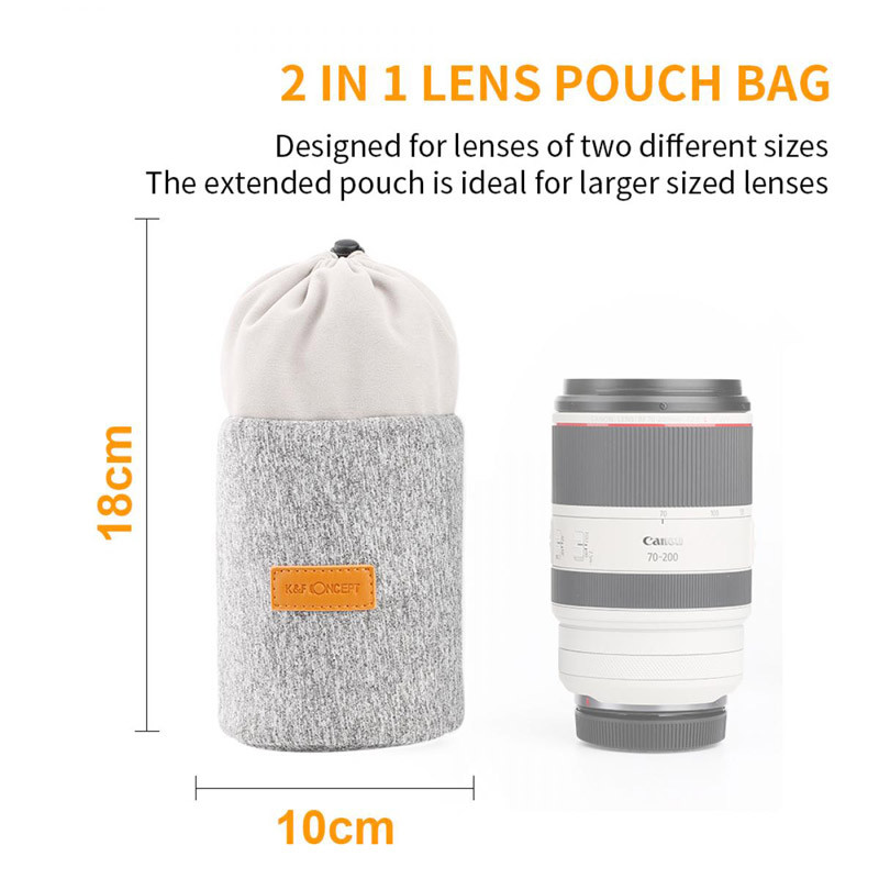K&F Concept Multi-functional 2 In 1 objektív tok-4