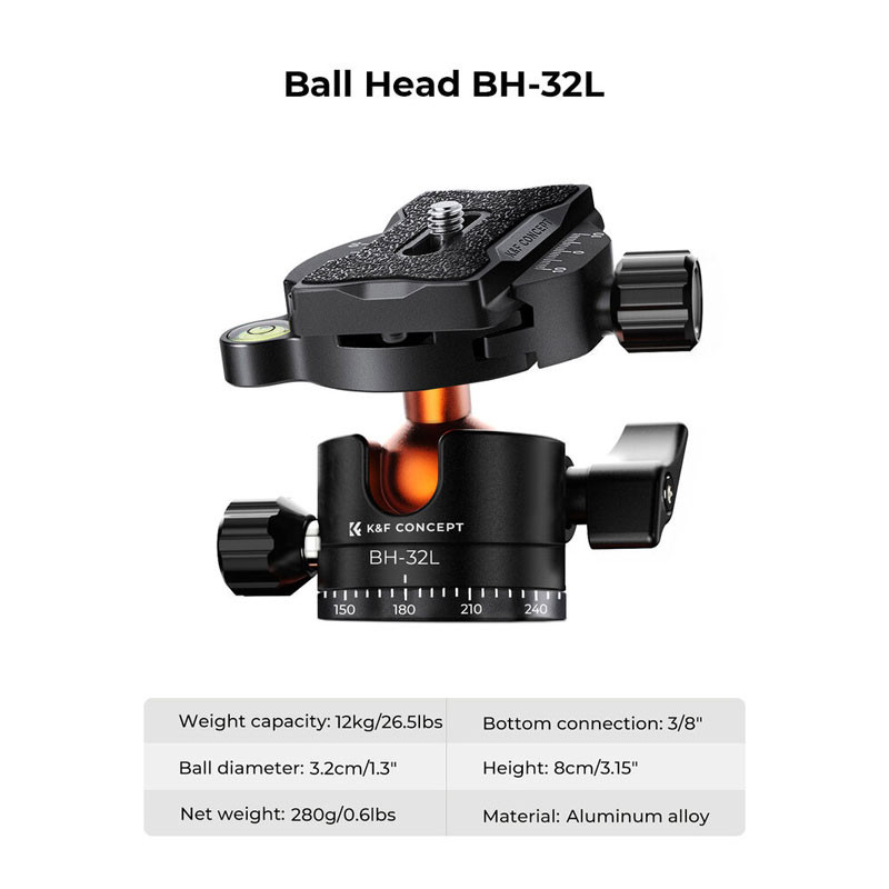 K&F Concept K255A7 aluminium BH-32 gömbfejjel-3
