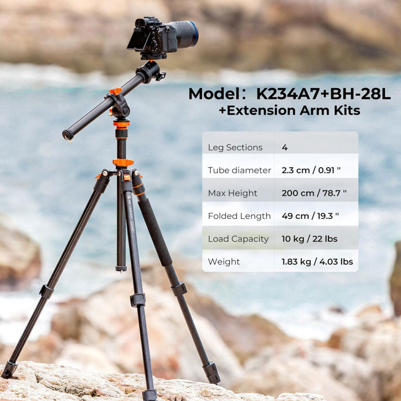 K&F Concept K234A7 állvány, BH-28L állványfejjel-2