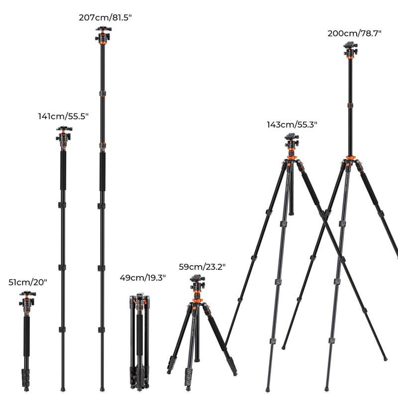 K&F Concept K234A7 állvány, BH-28L állványfejjel-5