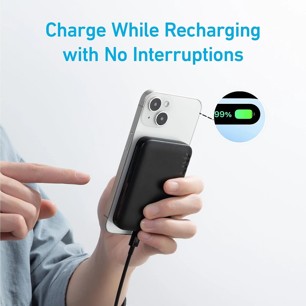 Anker - 321 Power Bank (A1616G11) - MagSafe, Type-C, iPhone-hoz, 5000mAh - Fekete-2