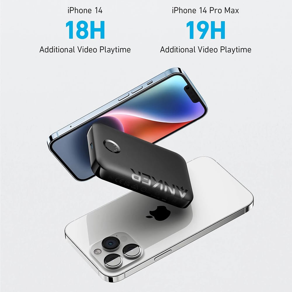 Anker - 321 Power Bank (A1616G11) - MagSafe, Type-C, iPhone-hoz, 5000mAh - Fekete-4