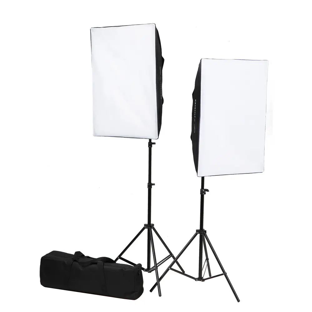 Softbox szett 48W LED 3200-5600K tápegységgel, NP-F akkumulátor foglalattal 2M állvánnyal 192-A-5