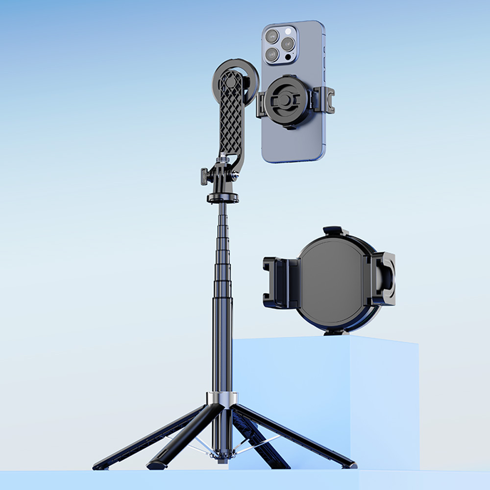 Blavec Selfie Bot Aluminium Fusion P06 Magsafe tripod + távirányító + tartó 1,34 méter (SSFP06-MTRHB134) fekete-6