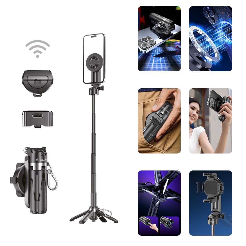 Blavec Aluminium Coco Mini P05 Magsafe tripod + távirányító + tartó 0,41 méter (SSCMP05-MTRHB041) fekete-7