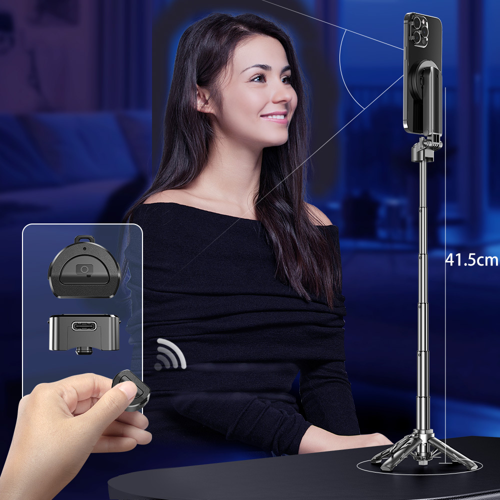 Blavec Aluminium Coco Mini P05 Magsafe tripod + távirányító + tartó 0,41 méter (SSCMP05-MTRHB041) fekete-2