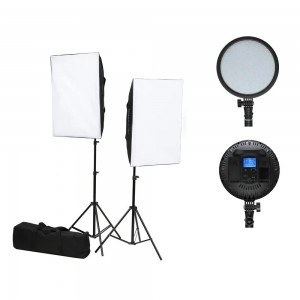 Softbox szett 48W LED 3200-5600K tápegységgel, NP-F akkumulátor foglalattal 2M állvánnyal 192-A