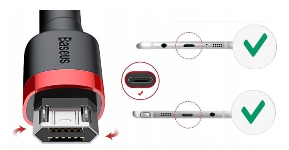 Baseus Cafule Nylon harisnyázott USB/Micro USB kábel QC3.0 1.5A 2m fekete/piros-3
