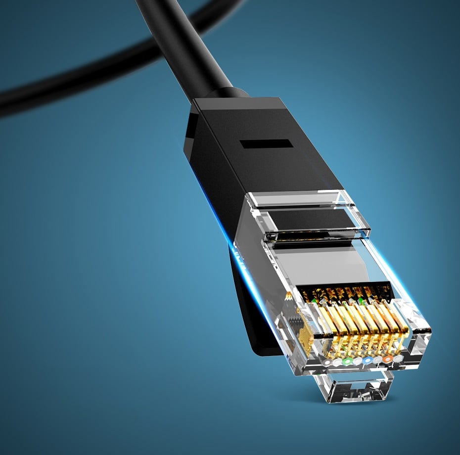 Ugreen RJ45 Cat 6 UTP 2m Ethernet patchcord lapos kábel 1000Mbps fekete (NW102 50174)-1