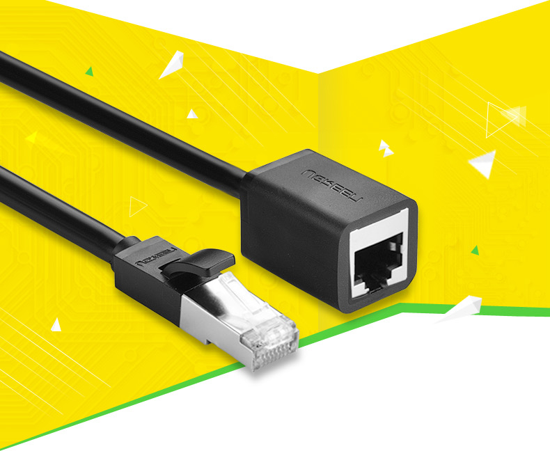 UGREEN hálózati kábel RJ45 Ethernet hosszabbító, kat. 6, FTP, 5m-es fém dugóval (fekete)-1