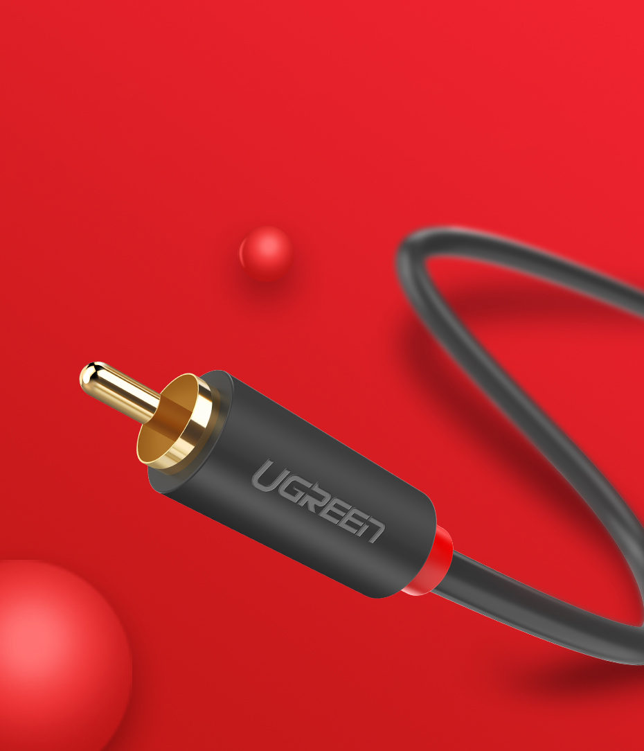 Ugreen 2x RCA (Cinch) - 2x RCA (Cinch) AV104 kábel 1m (fekete)-3