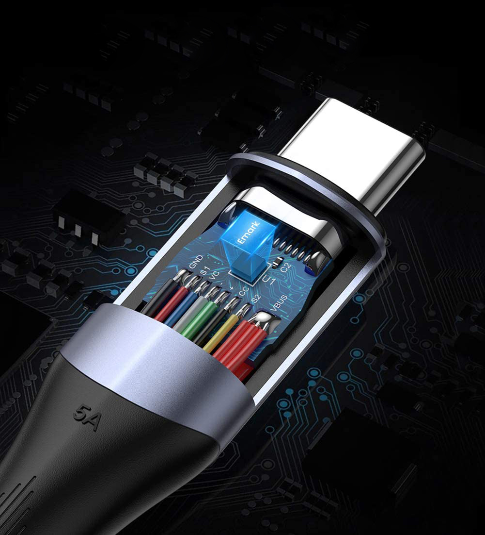 Ugreen US355 USB-C - USB-C 3.1 Gen.2, PD, 5A, 100W, 4K, 10Gbps, 1m (fekete)-1