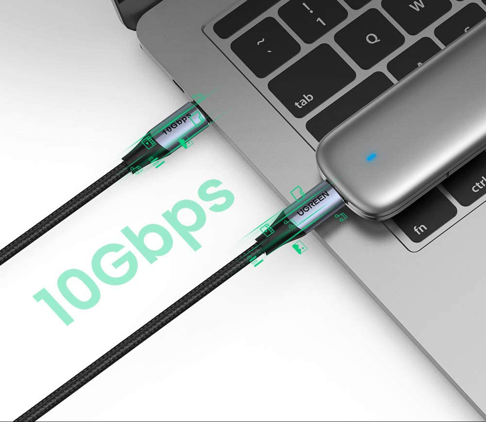 Ugreen US355 USB-C - USB-C 3.1 Gen.2, PD, 5A, 100W, 4K, 10Gbps, 1m (fekete)-5