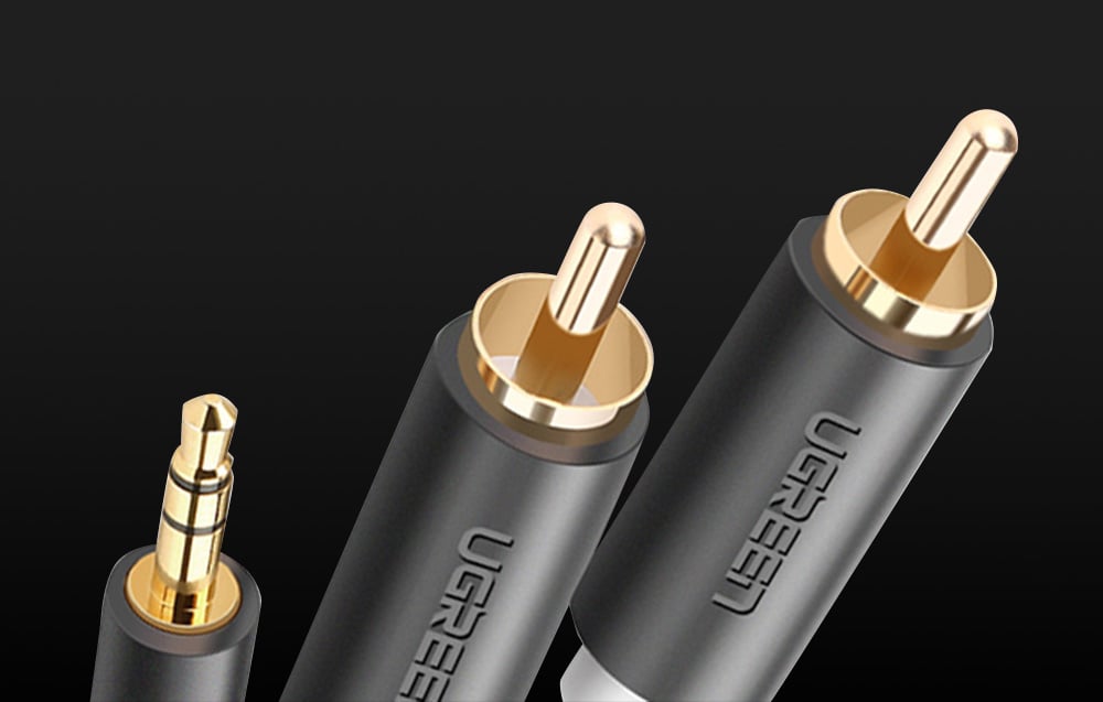 Ugreen AV102 kábel 2x RCA (Cinch) jack 3.5mm 10m (fekete)-4