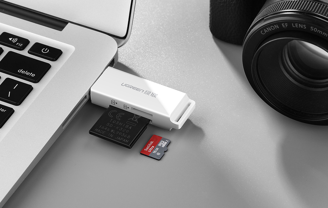 Ugreen CM104 SD/microSD USB 3.0 kártyaolvasó fekete-4