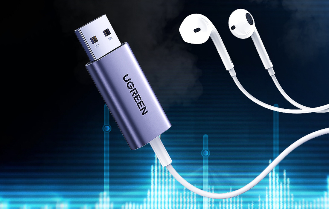UGREEN CM383 USB - mini audio jack 3.5mm audio adapter, átalakító-3