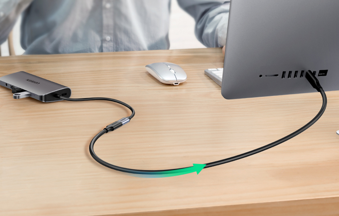 Ugreen USB-C 3.1 Gen2 hosszabbító kábel, 4K, 100W, 1m (fekete)-2