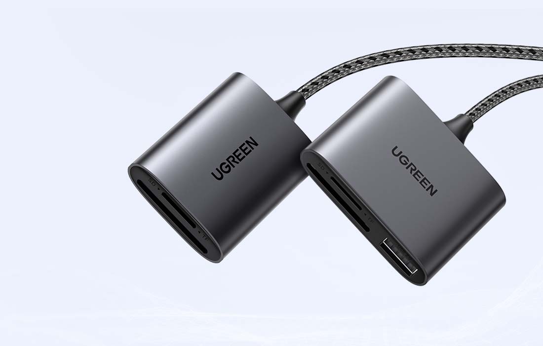 Ugreen CM387 USB-C HUB elosztó adapter, microSD/SD kártyaolvasó + USB-A (fekete)-1