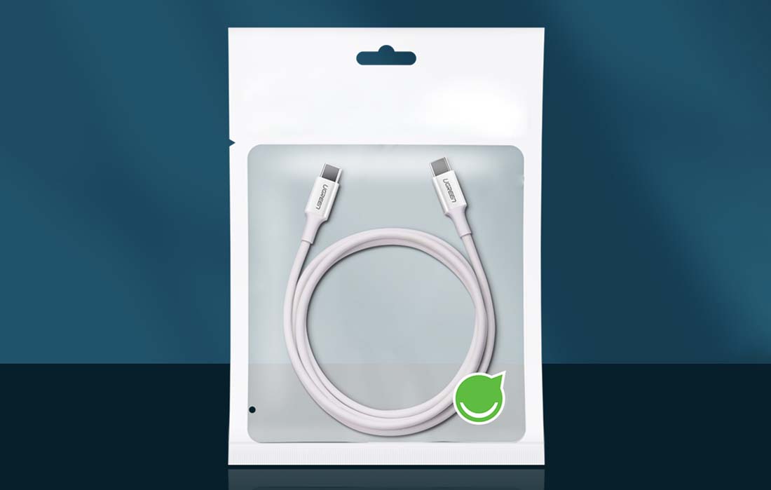 Ugreen US264 USB-C - USB-C kábel, 60W, 2m (fehér)-1
