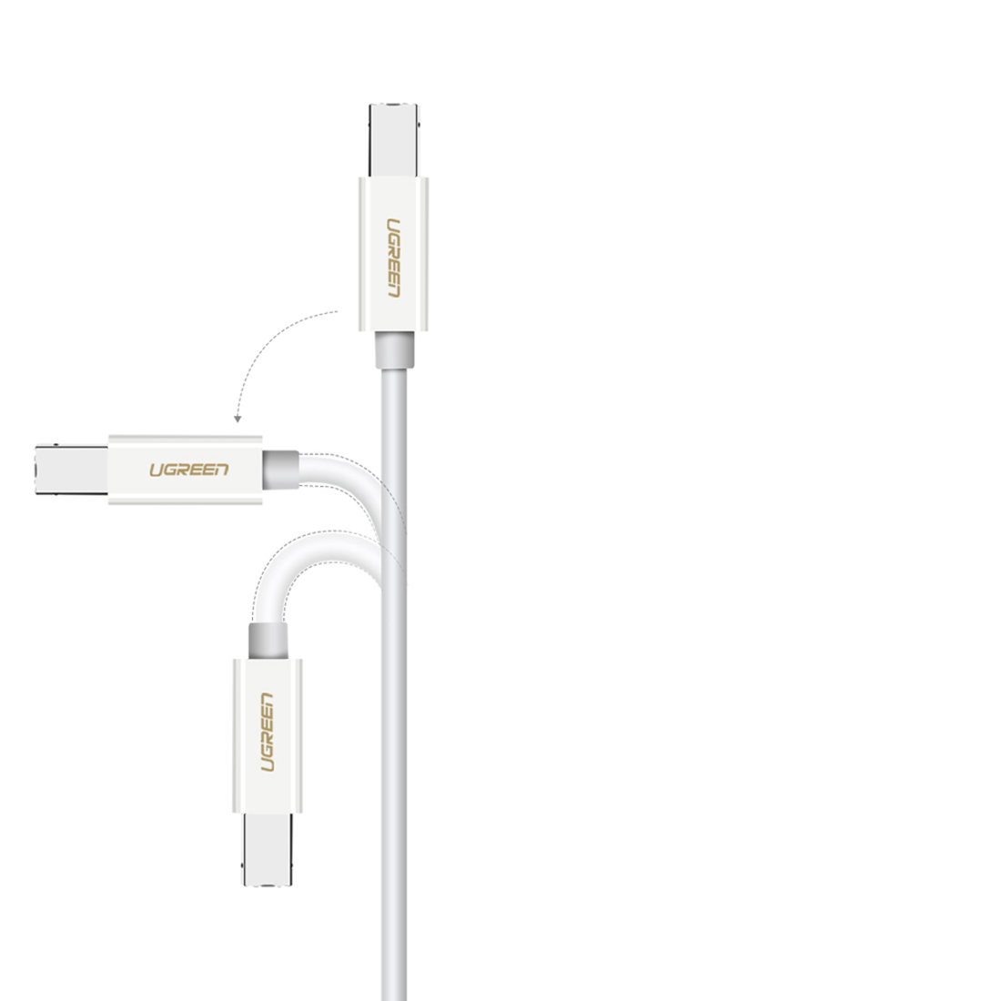 Ugreen USB-C/USB-B kábel nyomtatóhoz US241, nyomtató kábel 1,5m (fehér)-4