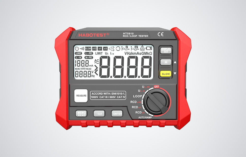 Digitális RCD / Hurokellenállás Mérő Habotest HT5910-5