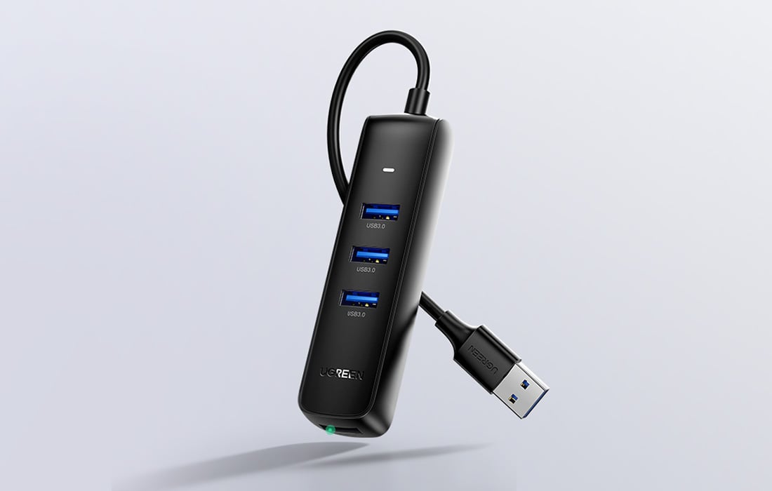 Ugreen CM416 4 az 1-ben USB HUB elosztó adapter, 0.25m (fekete)-3