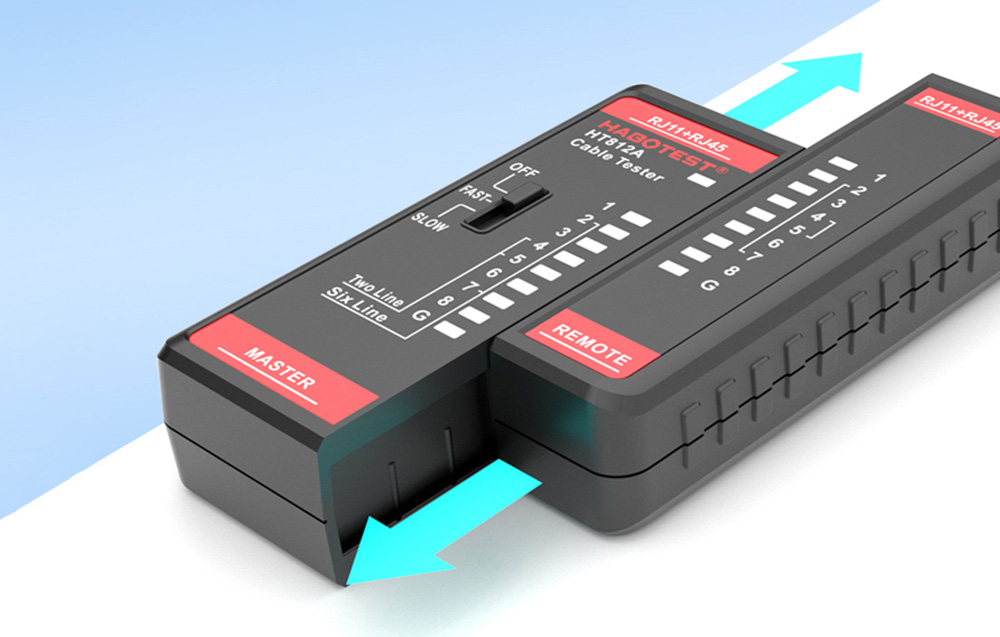 Habotest HT812A Hálózati kábel tesztelő RJ45/RJ14/RJ12/RJ9-3