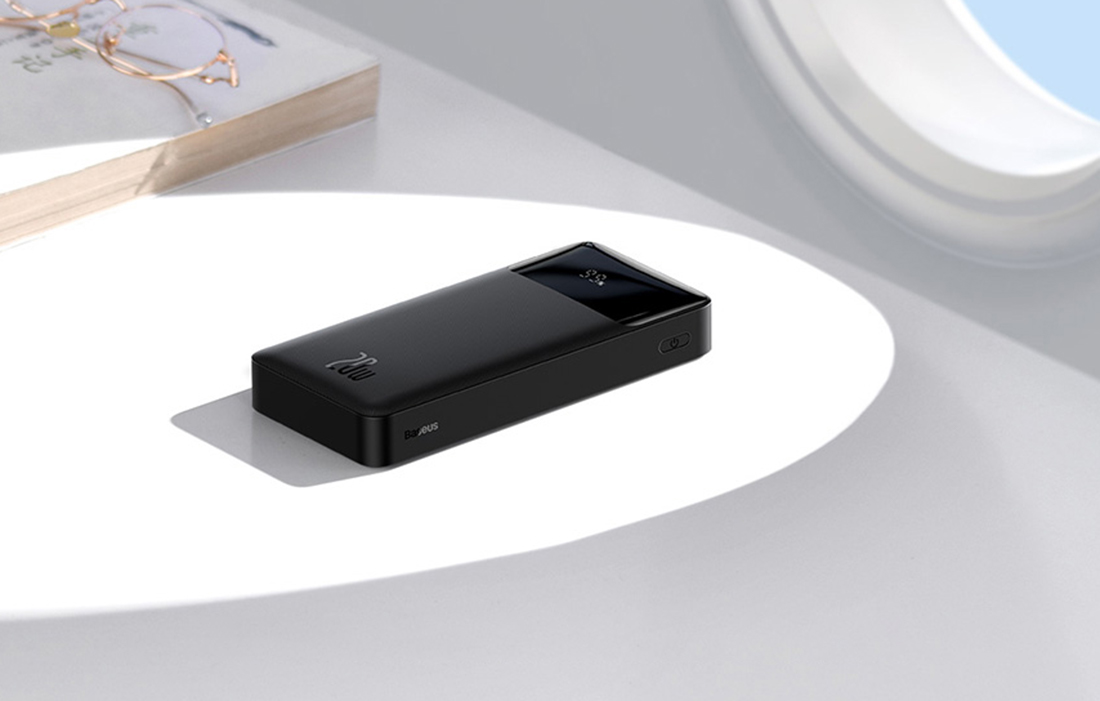 Baseus Bipow 30000mAh powerbank kijelzővel 15W + USB-A - Micro USB kábel 0,25m fekete (PPBD050201)-1