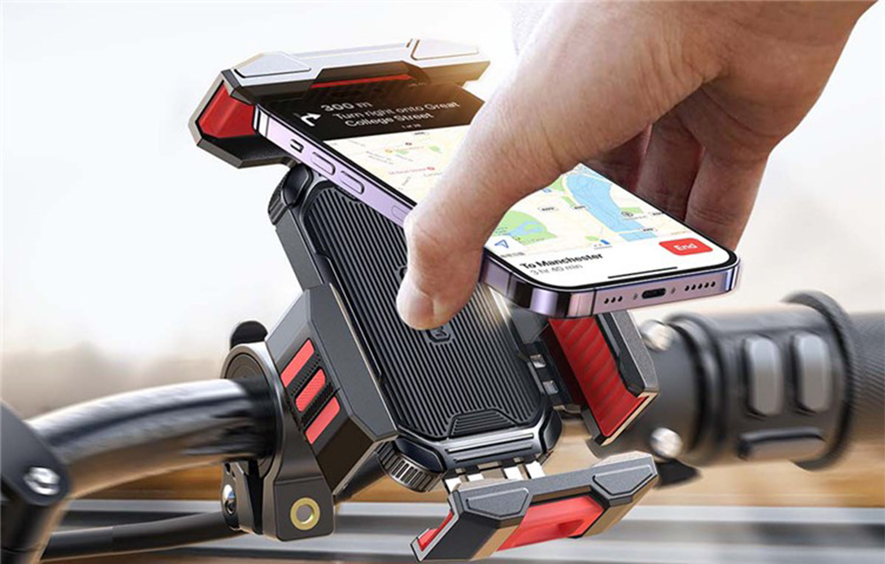 Joyroom JR-ZS265 univerzális fém biciklis és motoros telefontartó fekete-piros-7