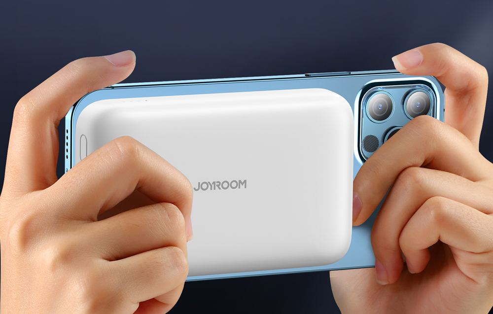 Mini Vezeték nélküli PowerBank 20W 10000mAh Joyroom JR-W020 (fehér) magsafe-1