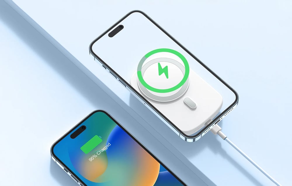 Wireless powerbank 6000mAh Joyroom JR-W030 20W MagSafe gyűrűvel és állvánnyal - lila-4