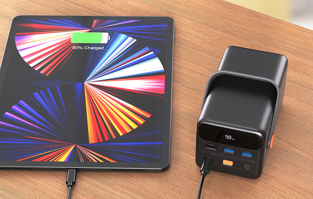 Choetech B664 Mini Power Station, powerbank 50000mAh 65W (fekete)-3