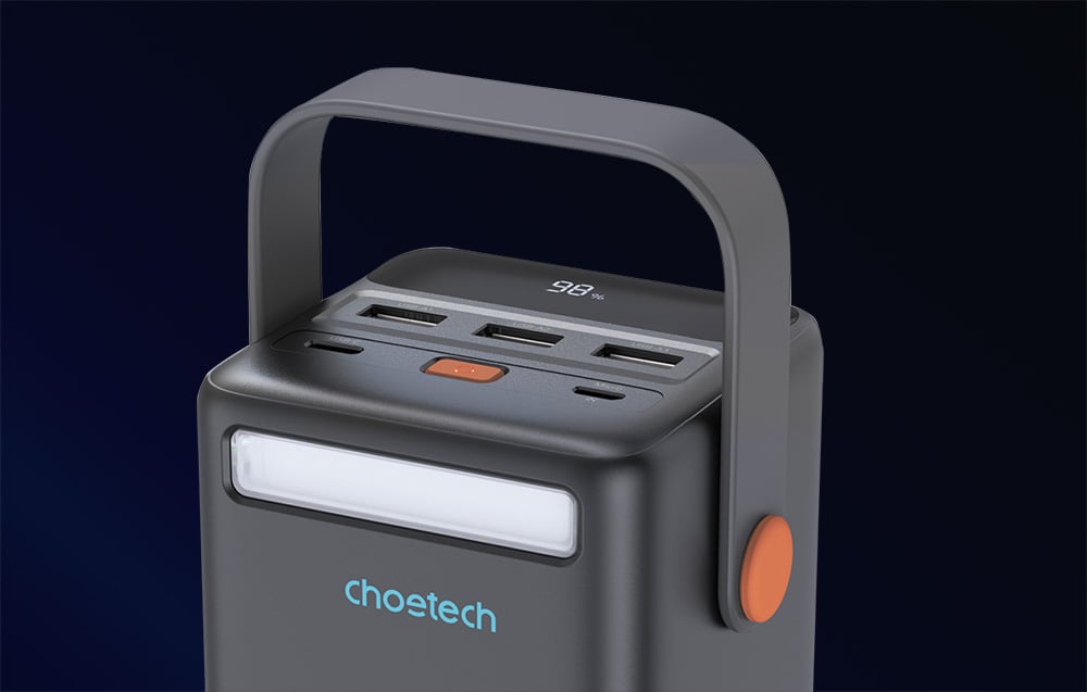 Choetech B664 Mini Power Station, powerbank 50000mAh 65W (fekete)-4