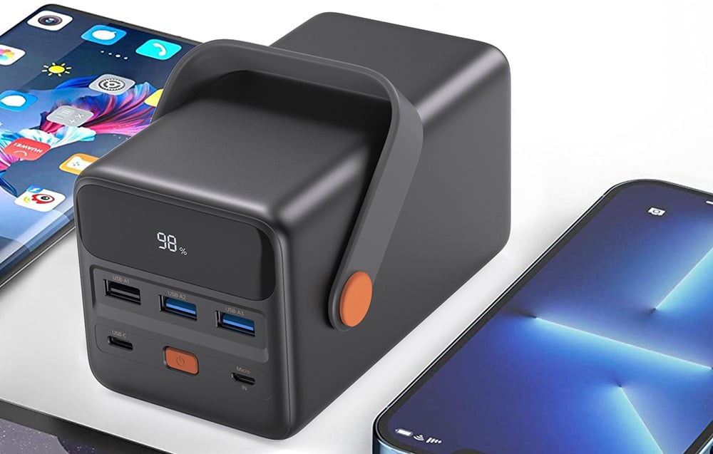 Choetech B664 Mini Power Station, powerbank 50000mAh 65W (fekete)-6