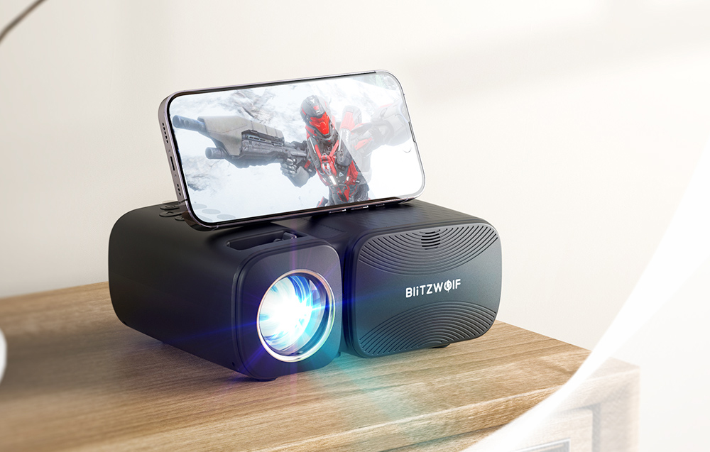 BlitzWolf BW-V3 Mini LED beamer / projektor, Wi-Fi + Bluetooth (fekete)-3