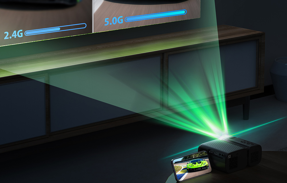 BlitzWolf BW-V3 Mini LED beamer / projektor, Wi-Fi + Bluetooth (fekete)-7