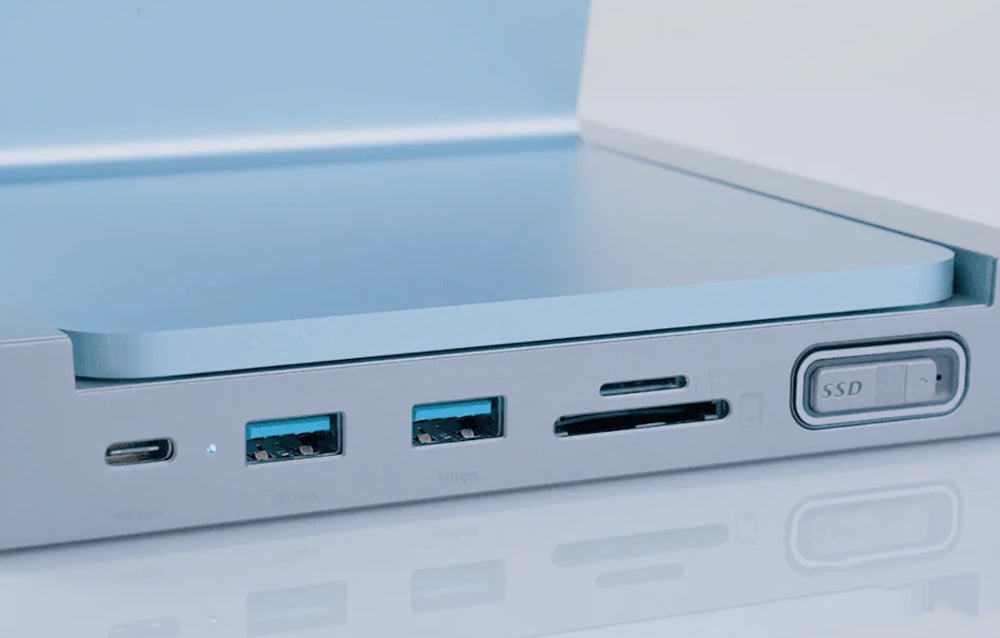 INVZI MagHub 8 az 1-ben USB-C Dokkoló Állomás / Hub iMac-hez SSD Hellyel (Szürke)-2