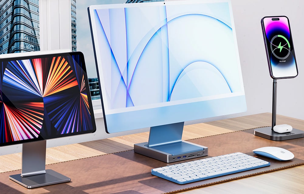 INVZI MagHub 8 az 1-ben USB-C Dokkoló Állomás / Hub iMac-hez SSD Hellyel (Szürke)-4